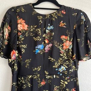 Silky Black and Flowery Dress